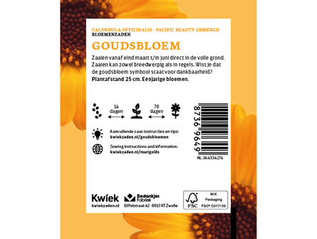 Goudsbloemen zaden -  Kwiek Uitdeel zakjes